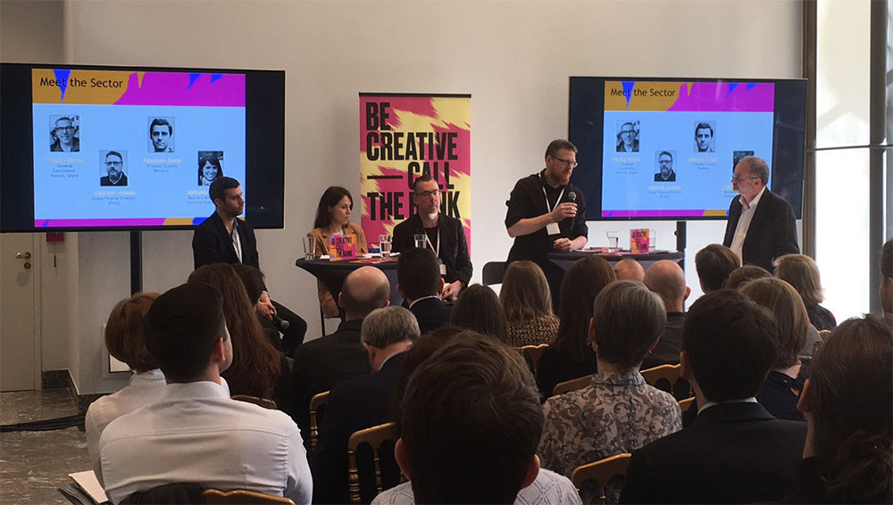 Picture of the panel debate of the Be Creative - Call the Bank seminar